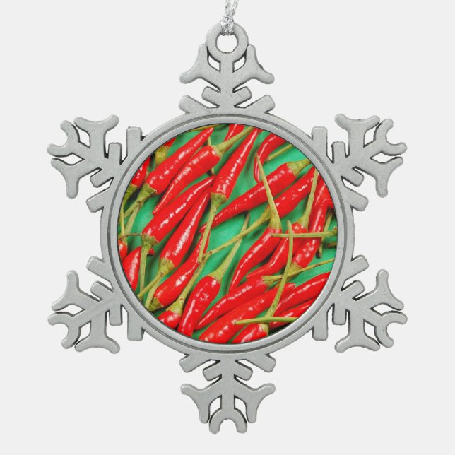 Red chilli peppers christmas ornament (Front)