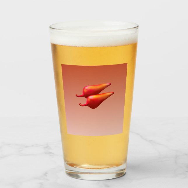 Red Chilli Peppers glass tumbler (Front Filled)