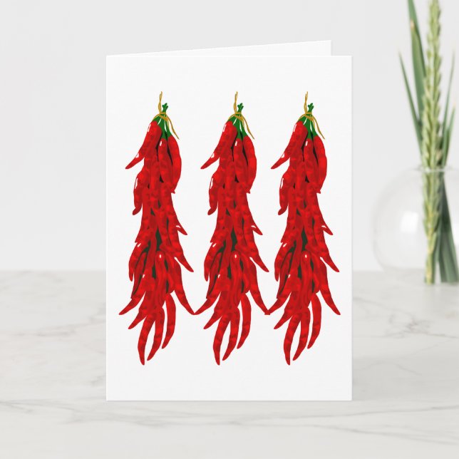 Red Chilli Peppers Greeting Card (Front)
