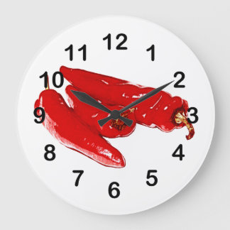red chilli peppers large clock