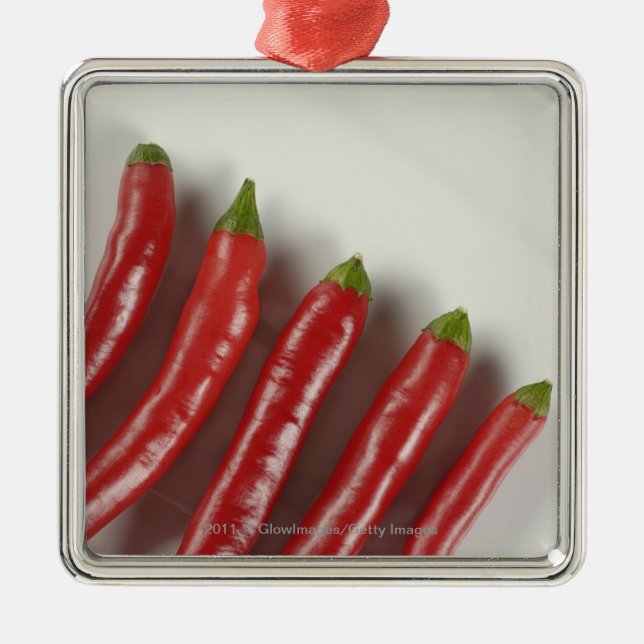 Red chilli peppers metal tree decoration (Front)