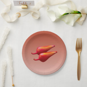 Red Chilli Peppers paper plates