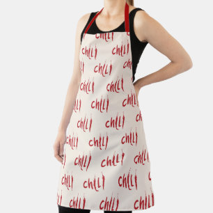 Red Chilli Peppers Pattern Apron