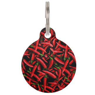 Red Chilli Peppers Pattern Pet Tag