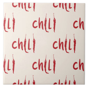 Red Chilli Peppers Pattern  Tile