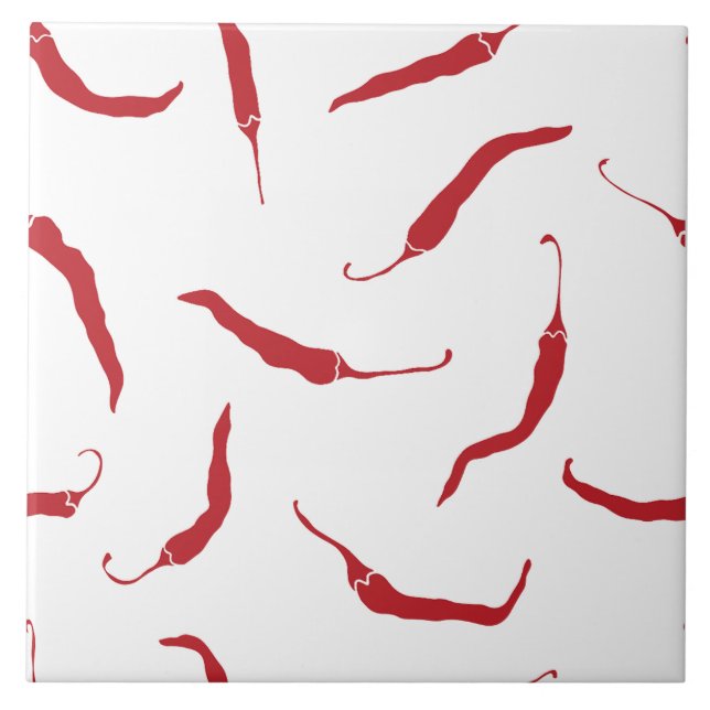 Red Chilli Peppers Pattern  Tile (Front)
