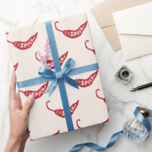 Red Chilli Peppers Pattern Wrapping Paper