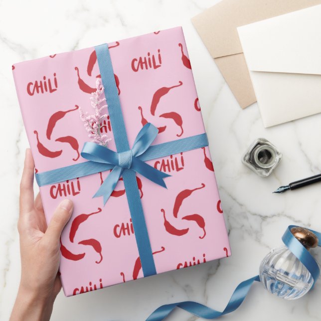 Red Chilli Peppers Pattern  Wrapping Paper (Gifting)