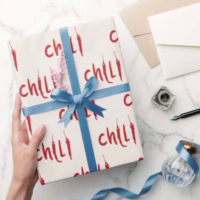 Red Chilli Peppers Pattern  Wrapping Paper (Gifting)