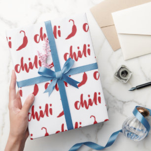 Red Chilli Peppers Pattern Wrapping Paper