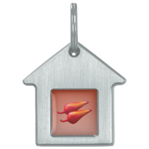Red Chilli Peppers pet house ID tag