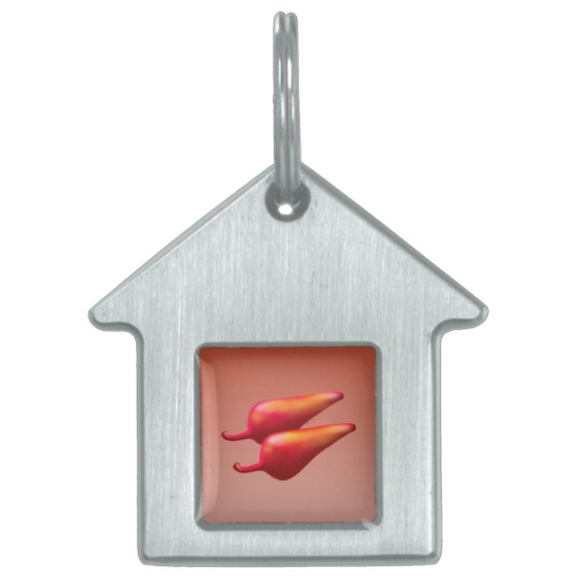 Red Chilli Peppers pet house ID tag (Front)