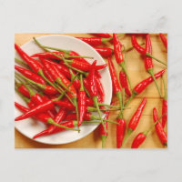 Red chilli peppers print postcard