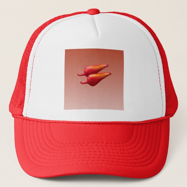 Red Chilli Peppers red and white foam trucker hat (Front)