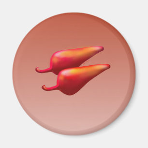 Red Chilli Peppers round magnet