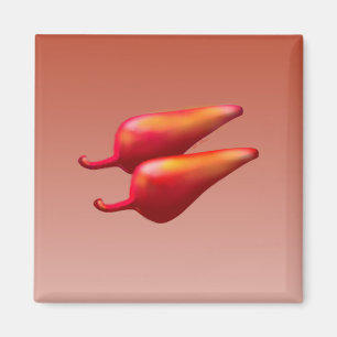 Red Chilli Peppers square magnet