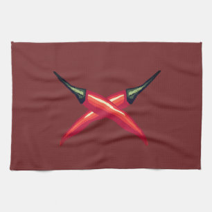Red Chilli Peppers Tea Towel