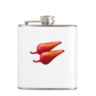 Red Chilli Peppers white wrapped flask