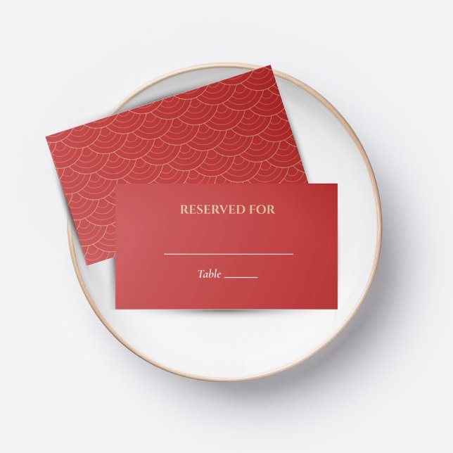 RED CHINESE CHINOISERIE WEDDING PLACE CARD (Creator Uploaded)