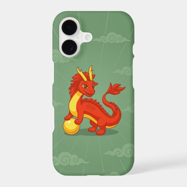 Red Chinese Dragon Custom Name Green (Back)