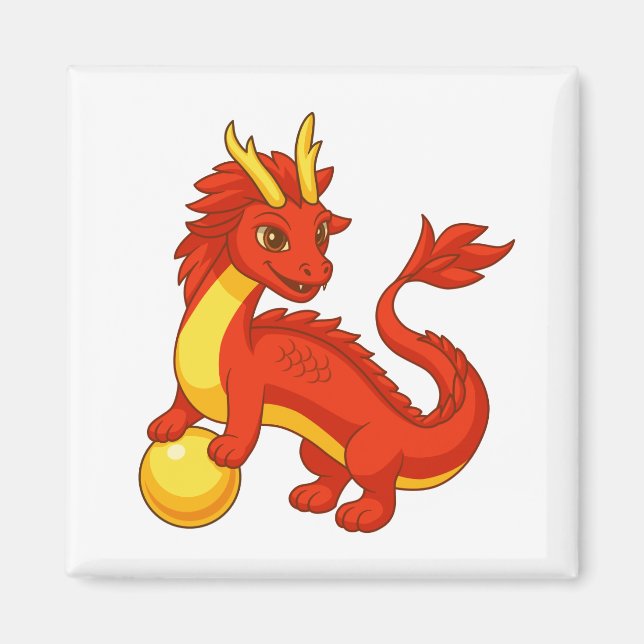 Red Chinese Dragon Magnet (Front)