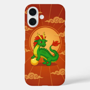 Red Chinese Dragon on Red iPhone 16 Case