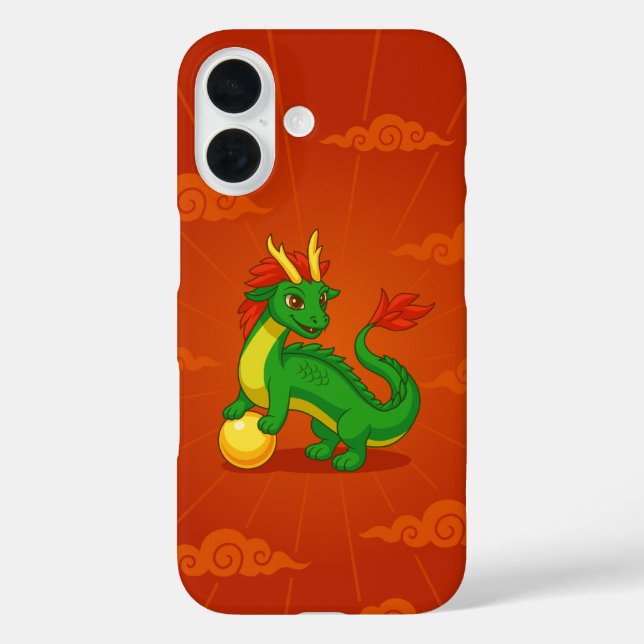 Red Chinese Dragon on Red Case-Mate iPhone Case (Back)