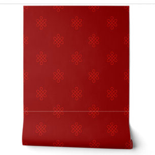 Red Chinese Eternal Mystic Knot Wallpaper