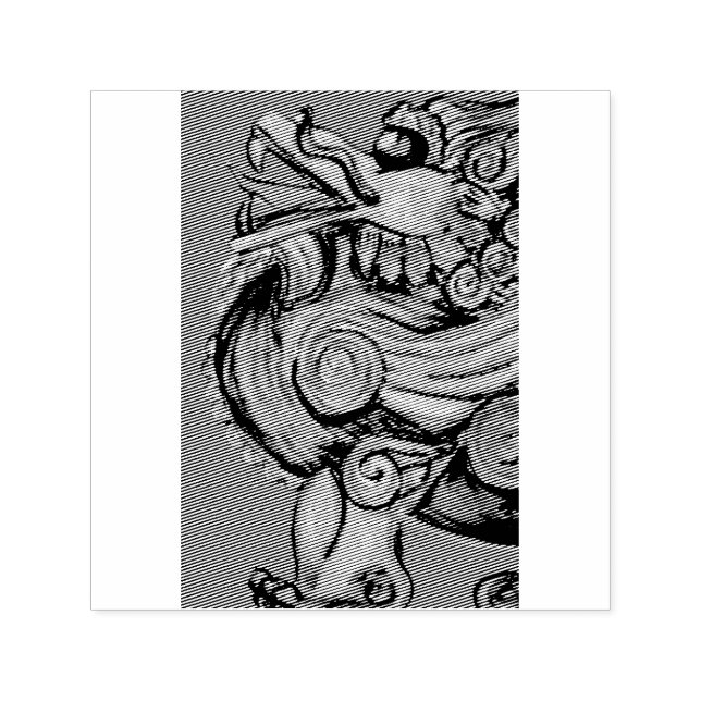 red Chinese lion on green Self-inking Stamp (Design)