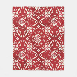 Red Chinese spiral flower background. Fleece Blanket