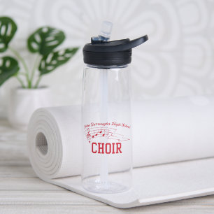 Red Choir Logo and Fancy Name w Phone Water Bottle