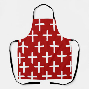 Red Christianity cross pattern design Apron
