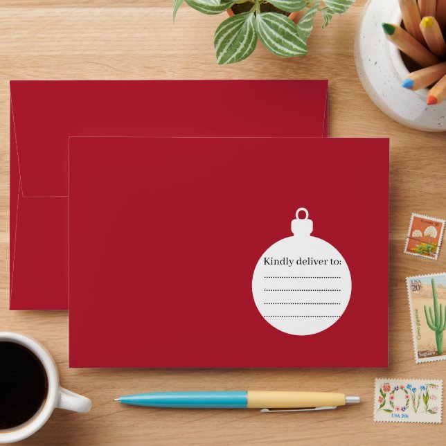 Red Christmas A7 Envelope (Desk)