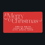 Red Christmas Address Label<br><div class="desc">Red White Confetti Return Address Labels</div>