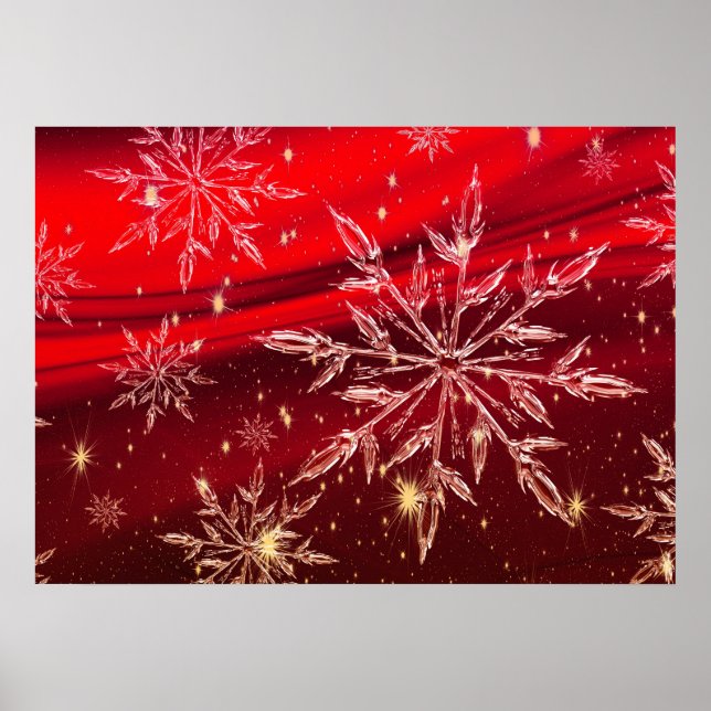 Red Christmas Background Poster (Front)