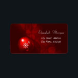 Red Christmas Ball, Snowflakes, Red Label<br><div class="desc">Adorable christmas ball with snowflakes on red  background. An elegant and sophisticated design.Custumize with your name and address details.</div>