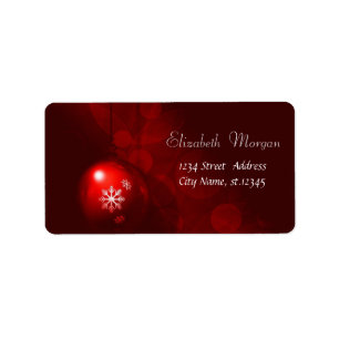 Red Christmas Ball, Snowflakes, Red Label