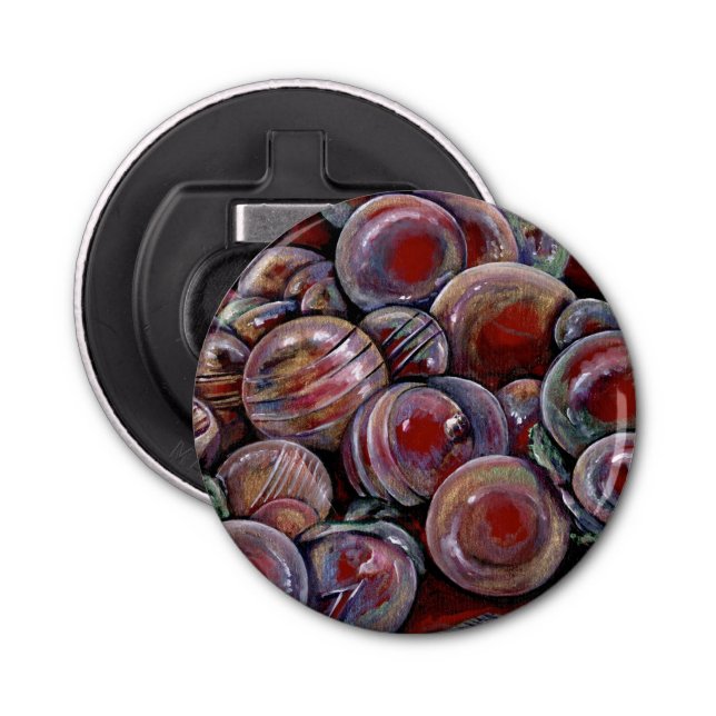 Red Christmas Balls Bottle Opener (Front)