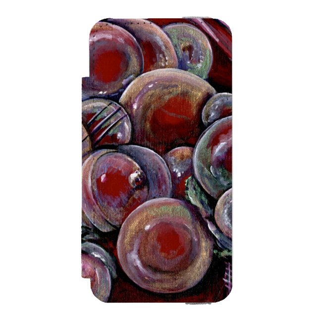 Red Christmas Balls Incipio iPhone Wallet Case (Folio Front)