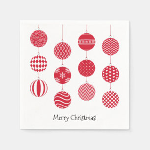 Red Christmas Balls Paper Napkin