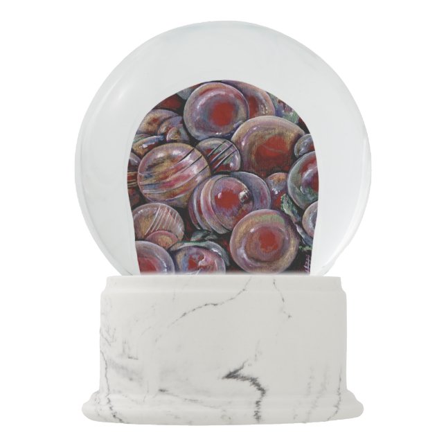 Red Christmas Balls Snow Globe (Back)