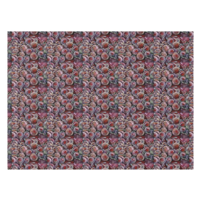 Red Christmas Balls Tablecloth (Front (Horizontal))