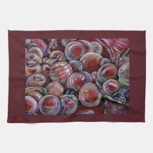 Red Christmas Balls Tea Towel