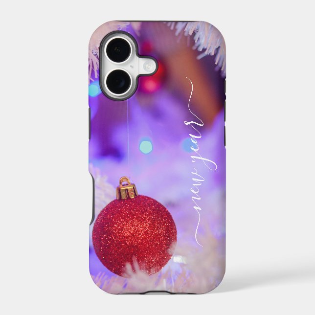 Red Christmas Bauble Iphone Case (Back)