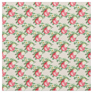 Red Christmas Baubles on Pink Fabric