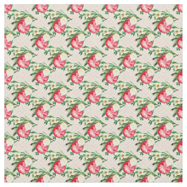 Red Christmas Baubles on Pink Fabric (Close Up)