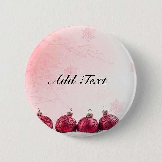 Red Christmas Baubles template 6 Cm Round Badge (Front)