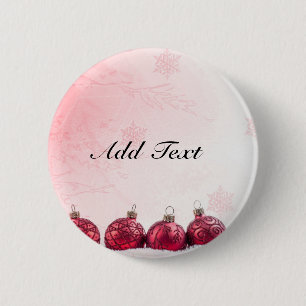 Red Christmas Baubles template 6 Cm Round Badge