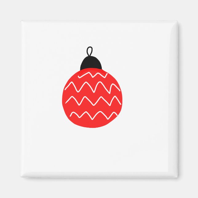 red christmas bells art coffee mug magnet (Front)