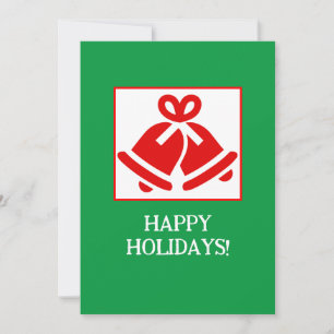 Red Christmas Bells Holiday Greetings Card